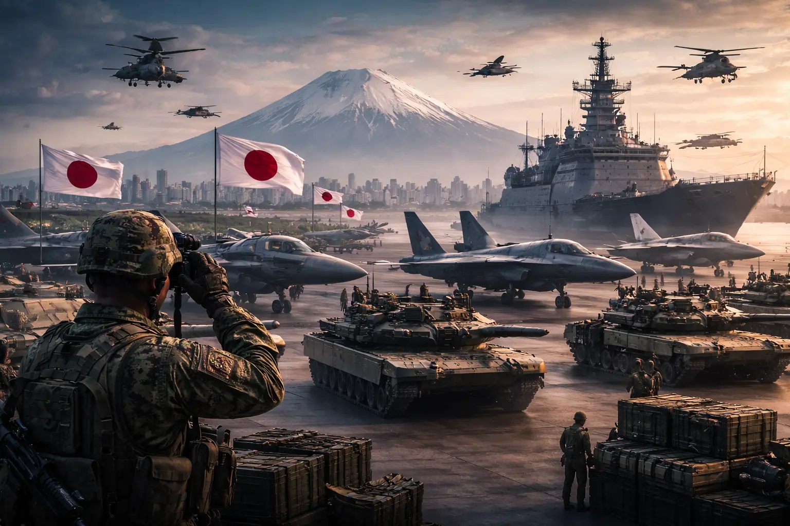 Japan rustar upp och kan få världens tredje största försvarsbudget