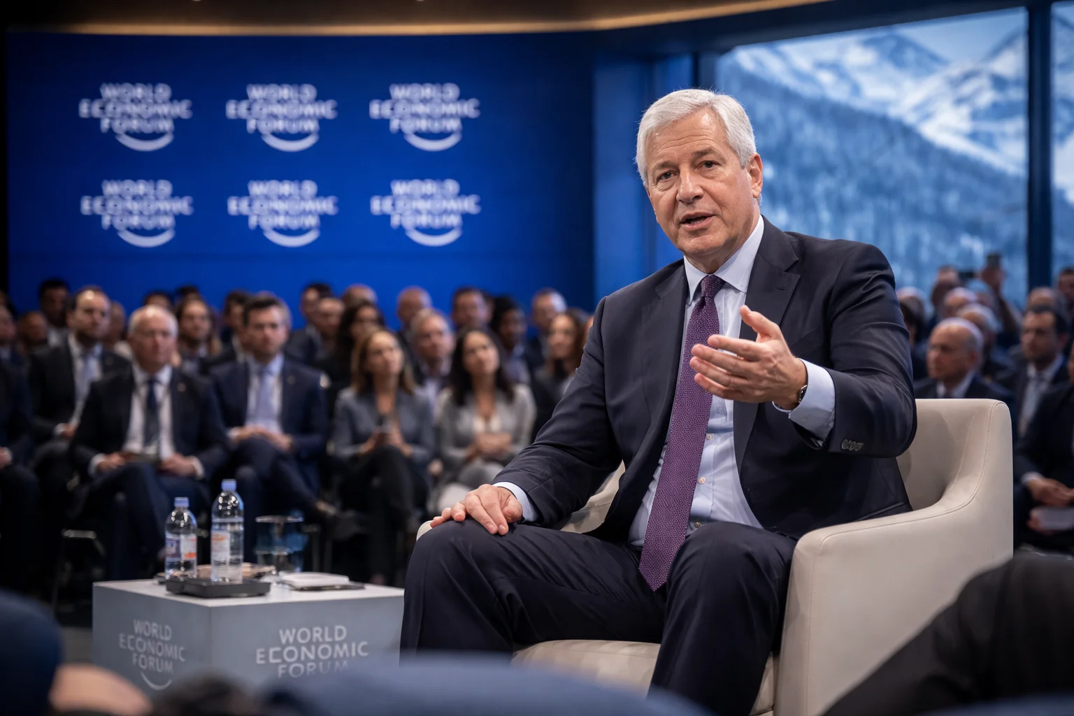 Dimon i Davos kritiserar mycket snack och lite verkstad