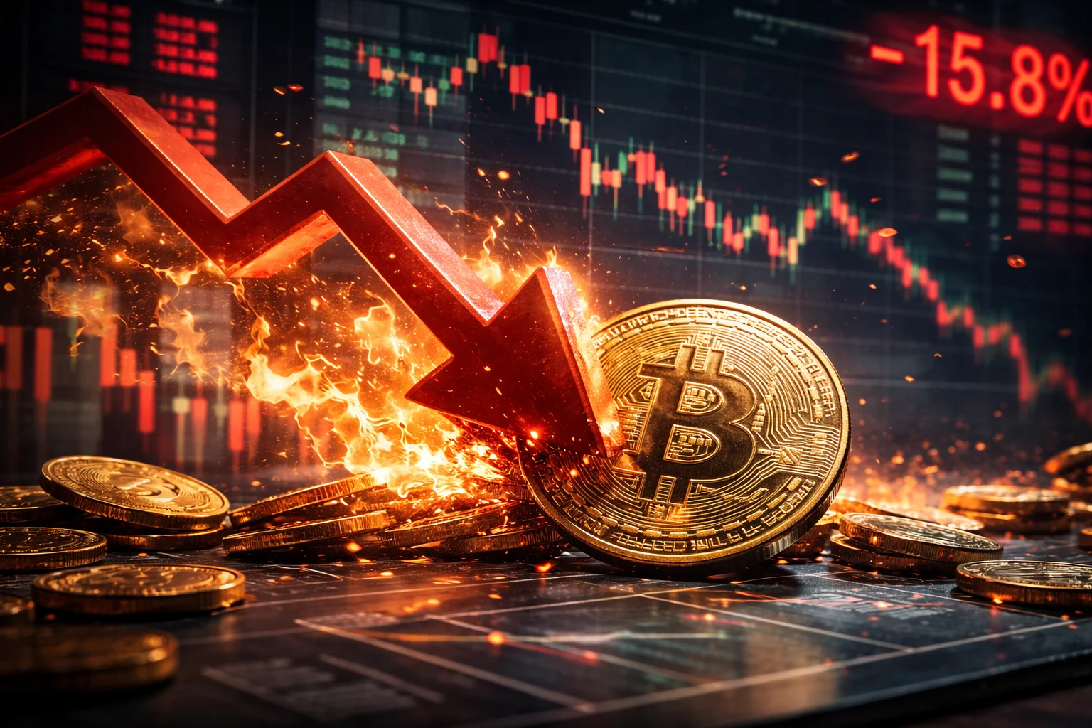 Bitcoin ras 100 miljarder dollar raderade på marknaden