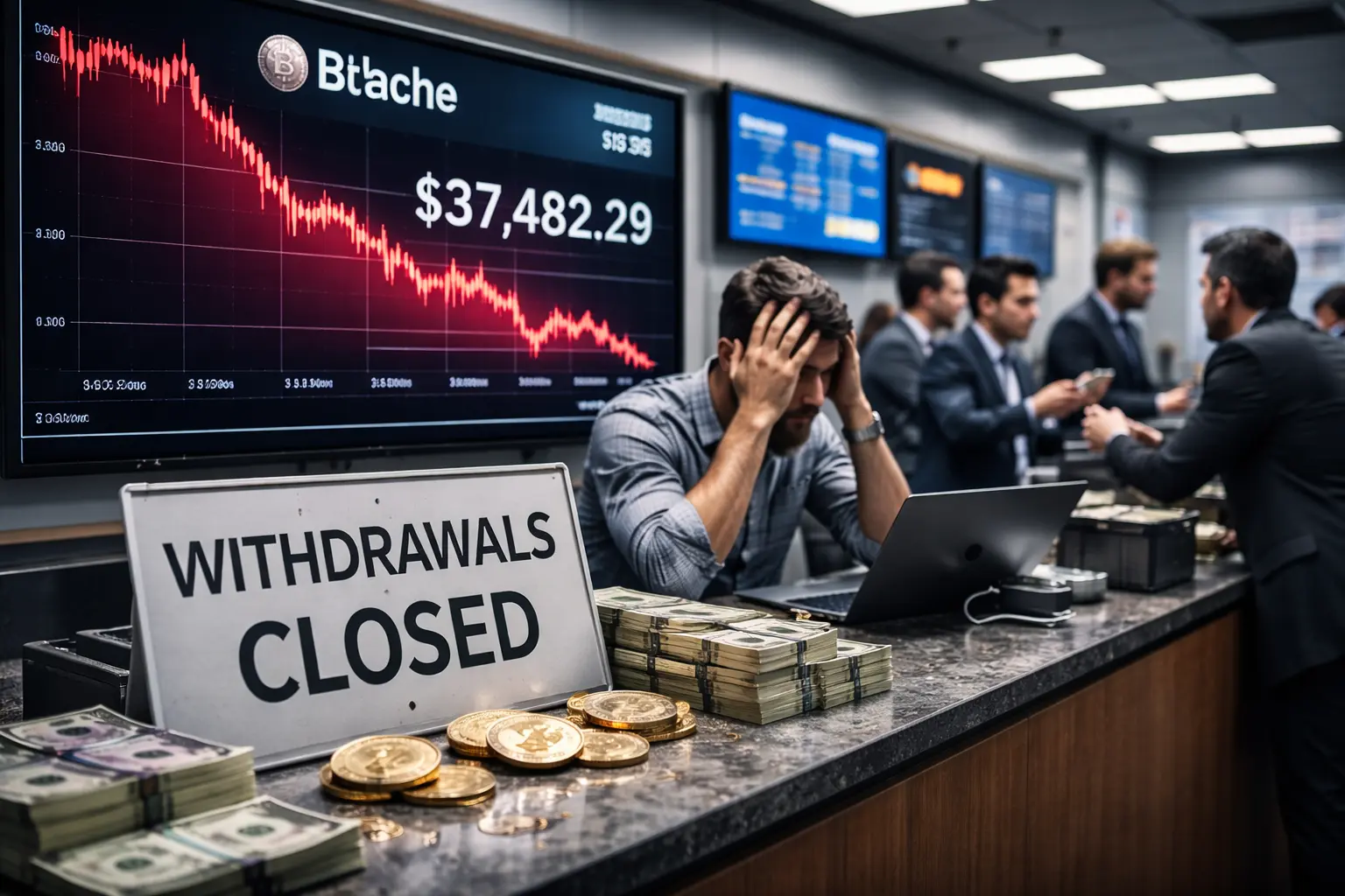 Bitcoin rasar – kryptolångivare stoppar uttag