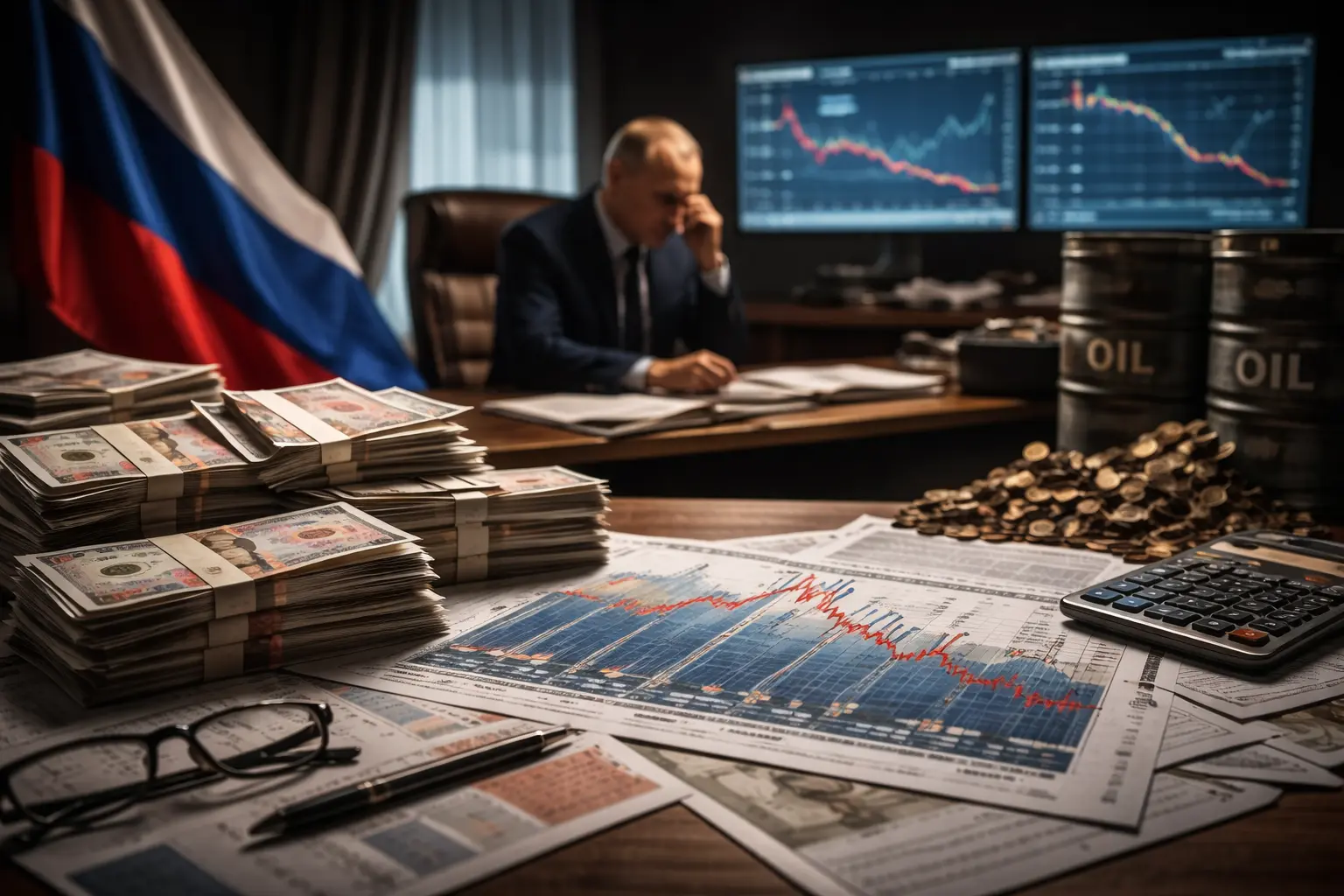 Putins budgetunderskott exploderar efter svag årsstart