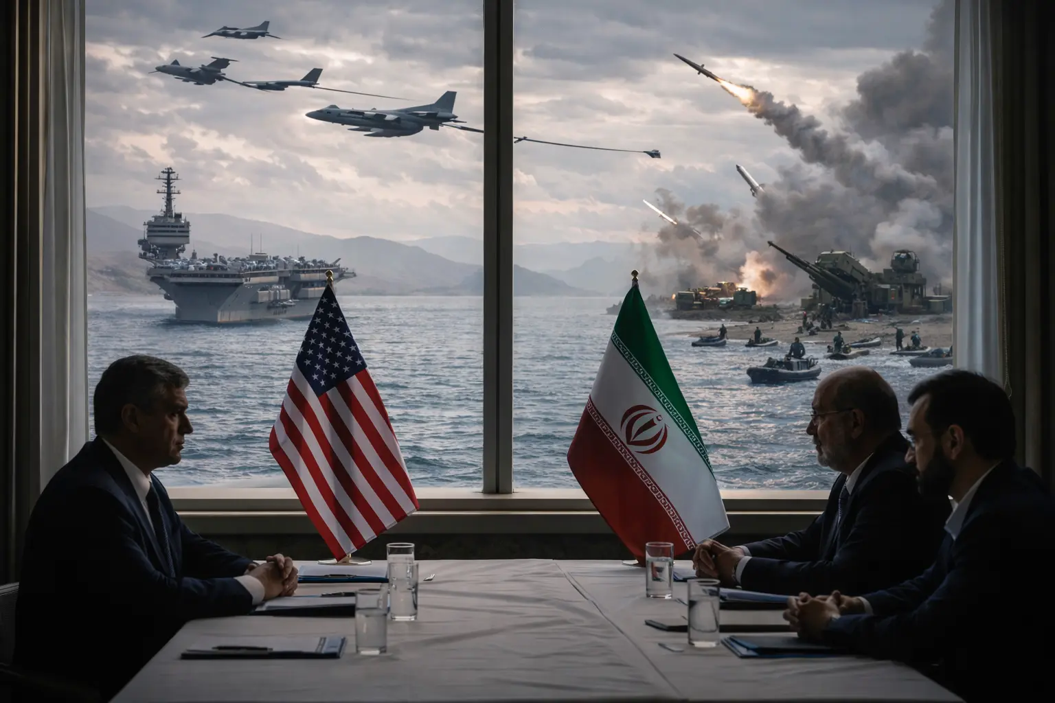 USA Iran-samtal sker under militär press