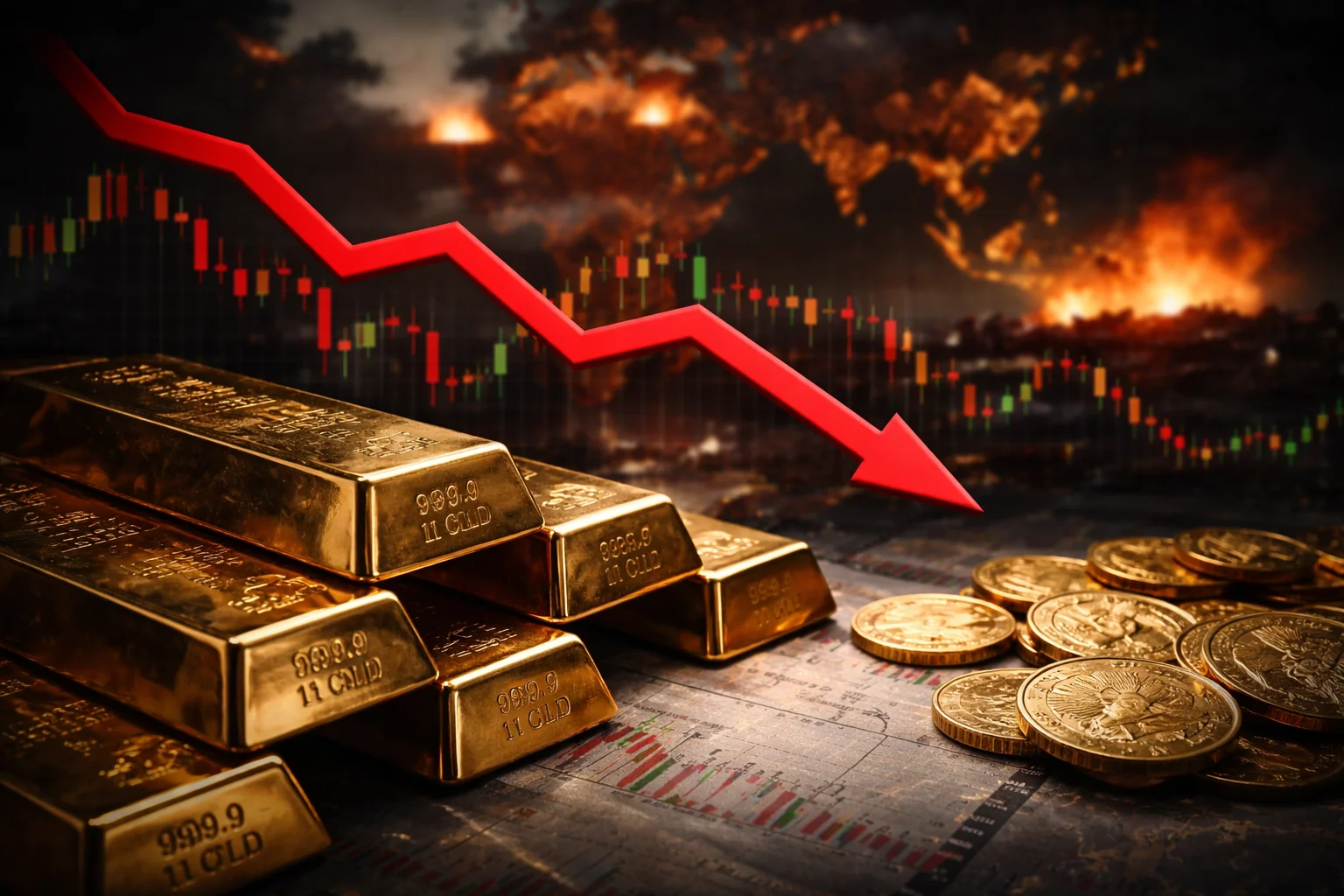 Guldpris faller trots krig och global oro