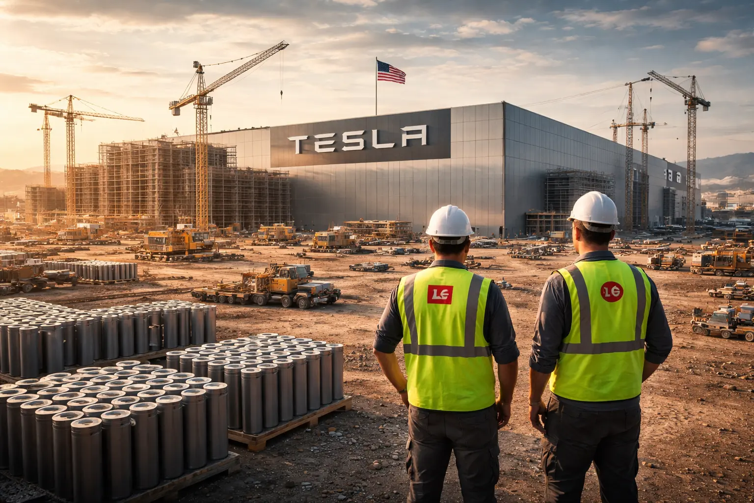 Tesla Batterifabrik Byggs Med LG För Att Minska Beroendet Av Kina