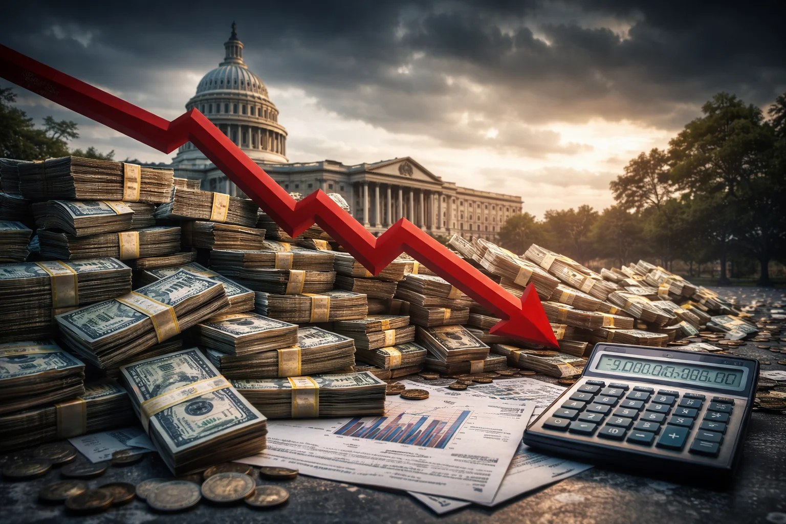 USA skuldkris förvärras när skuldberget växer