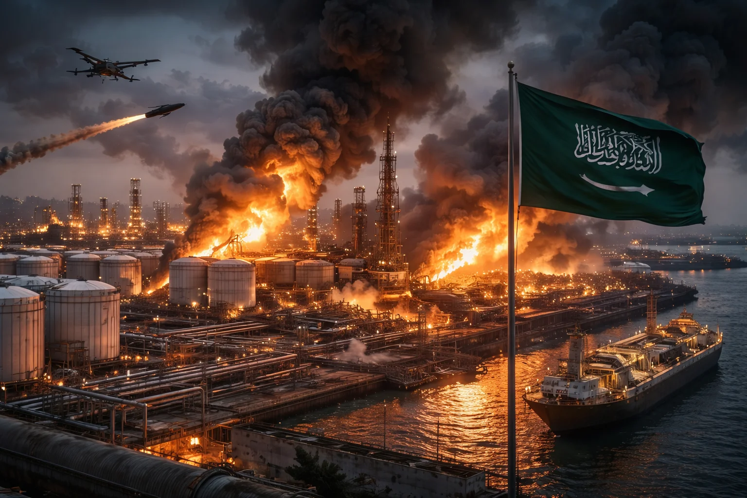 Iranska Attacker Pressar Saudisk Oljeexport